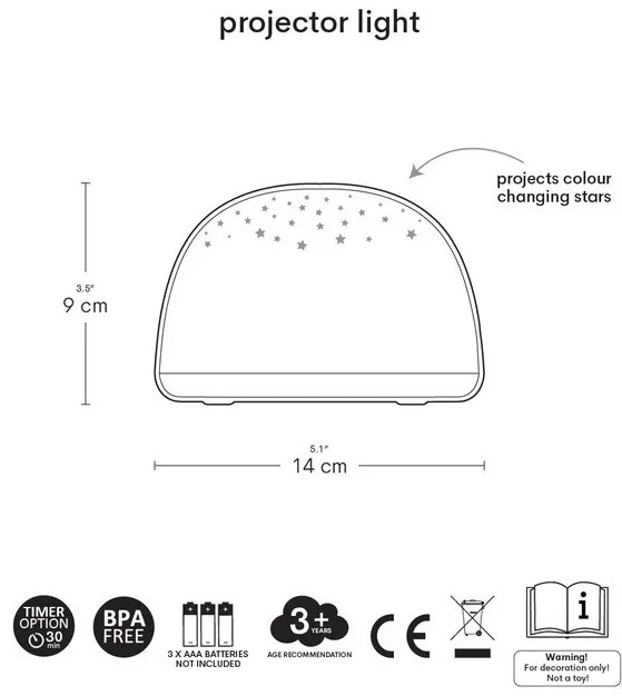 A Little Lovely Company - lampada con proiettore - unicorni