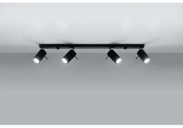 Sollux SL.0332 - Faretto RING 4L 4xGU10/10W/230V nero