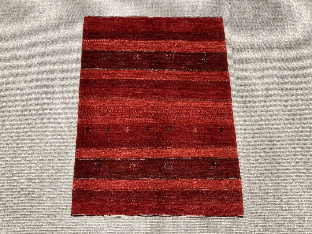 Loribaft Tappeto 90 x 110 Rosso (Iran) Annodato A Mano