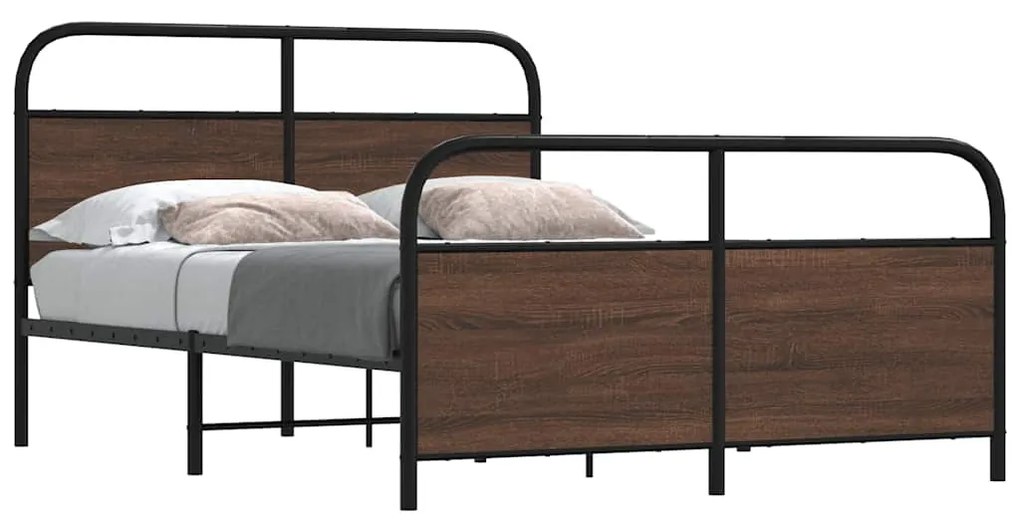 Giroletto Senza Materasso İn Metallo Rovere Marrone 140x190 Cm /