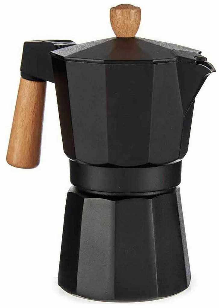 Caffettiera Italiana Marrone Nero Legno Alluminio 300 ml (12 Unità)