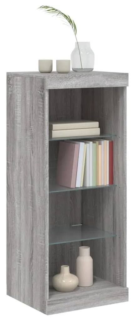 Credenza con luci led grigio sonoma 41x37x100 cm