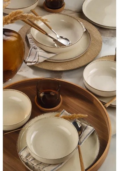 Set da tavola 12 pezzi beige in porcellana