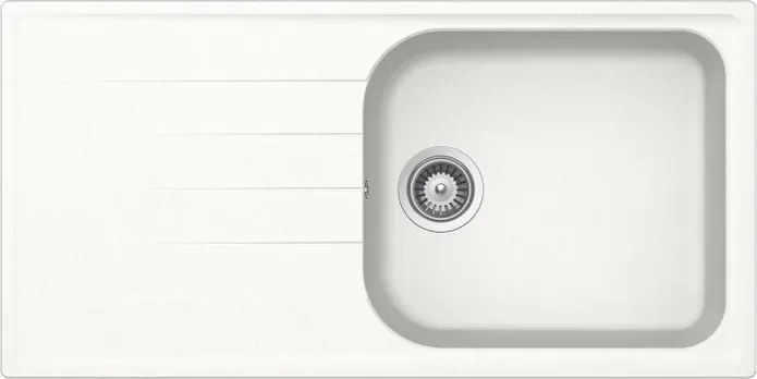 Lavello 1 vasca in quarzo bianco SCHOCK LITD100LA01N L 100 x L 50 cm, reversibile