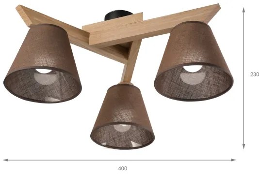 Brilagi - LED  Lampadario a plafone ANTHONY 3xE14/40W/230V quercia/marrone