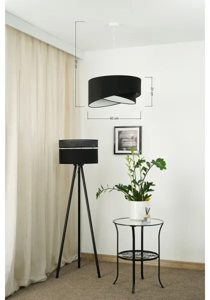 Brilagi - Lampadario LED a sospensione con filo LYRA 1xE27/15W/230V nero/bianco