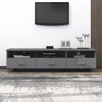 Mobile TV HAMAR Grigio Scuro 158x40x40 cm in Legno di Pino 340474