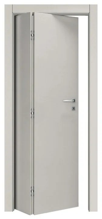 Porta interna pieghevole a libro asimmetrica Idra in legno colore grigio, L 80 x H 210 cm, apertura a sinistra