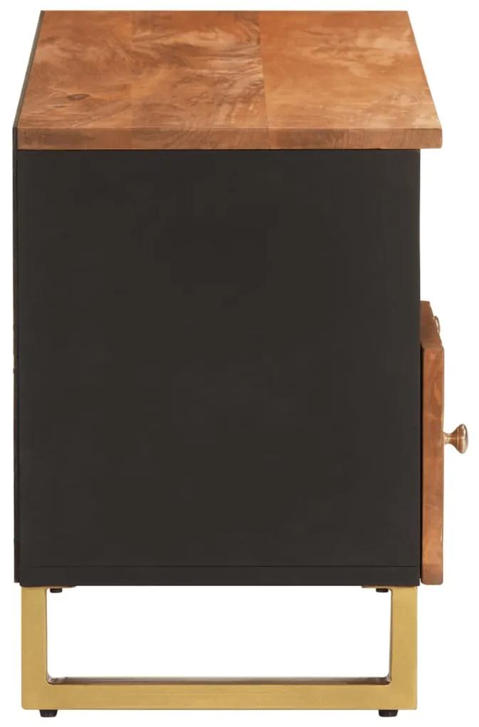 Mobile porta tv marrone e nero 100x33,5x46 cm in legno di mango