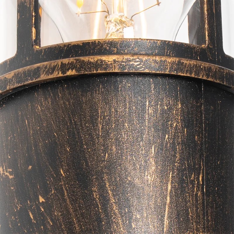 Lampada da parete per esterni oro antico IP54 con sensore di movimento - Kiki