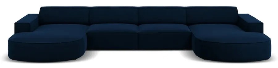 Divano angolare in velluto blu (a U) Jodie - Micadoni Home