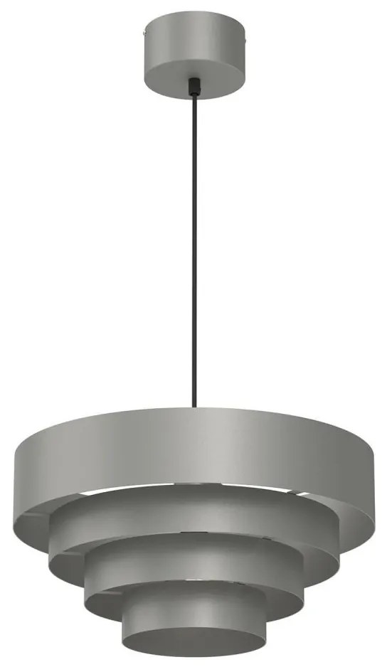 Lampadario a sospensione con filo RINGS 1xE27/15W/230V grigio