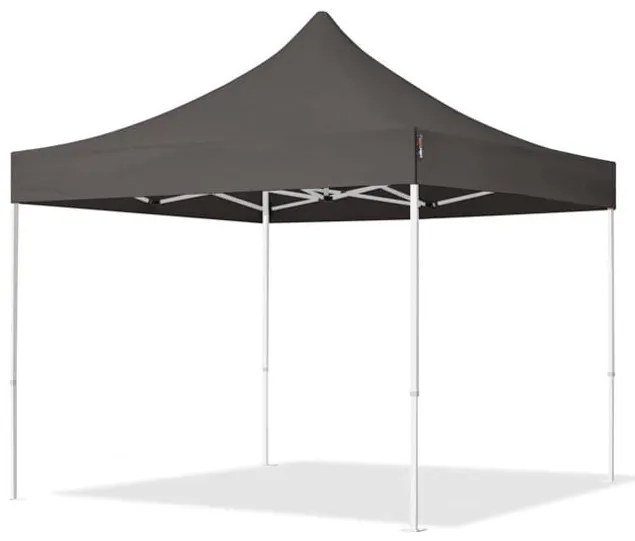 TOOLPORT 3x3m gazebo pieghevole con laterali (finestre), ECONOMY acciaio, grigio scuro - (582635)