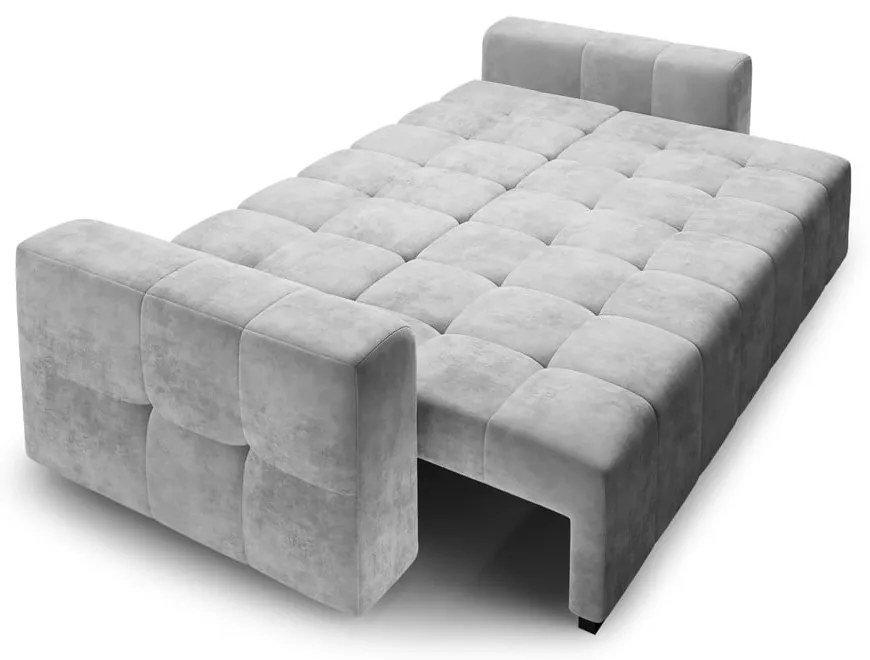 Divano letto in velluto grigio chiaro Luca - Milo Casa