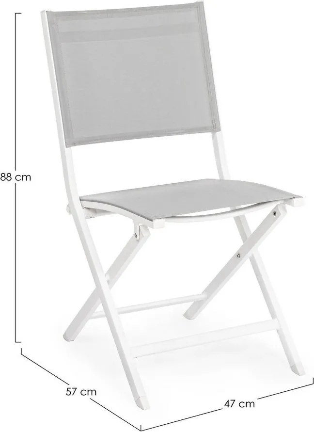 Sedia da esterno bianca in metallo Elin – Bizzotto