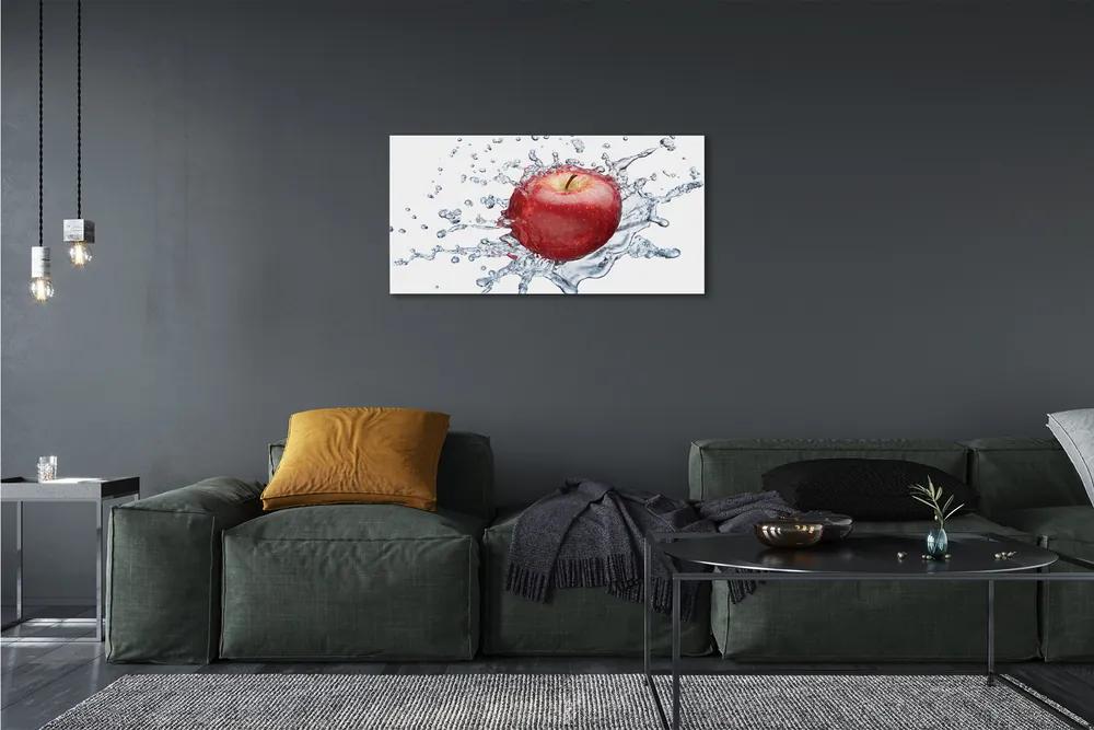 Quadro su tela Mela rossa in acqua 100x50 cm