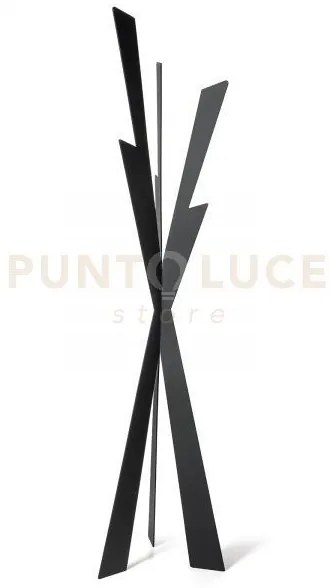 Appendiabiti in stile contemporaneo zeus nero in ferro 40x177cmh
