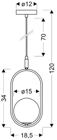 Lampadario su corda CORDEL 1xG9/28W/230V