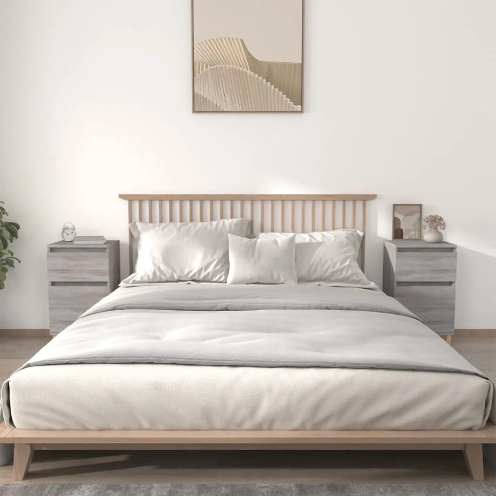 Comodini 2 pz grigio sonoma 40x35x70 cm