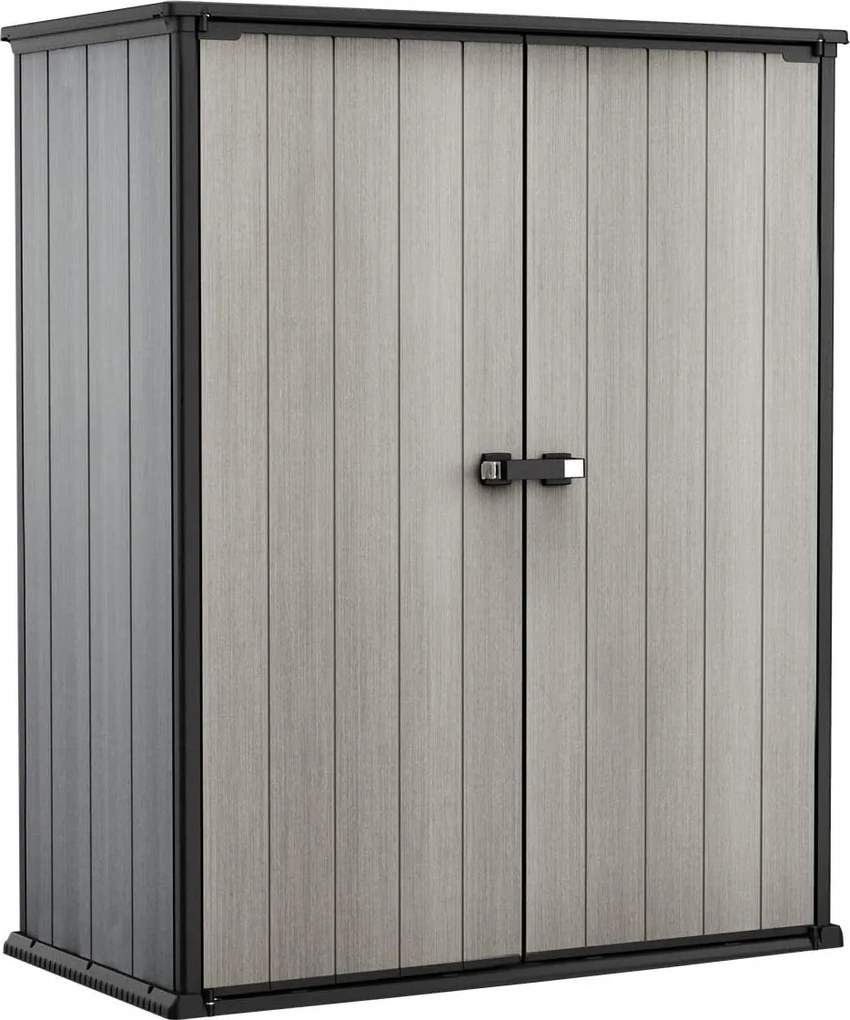 Armadio Porta Attrezzi da Giardino 140x170,4x73,6 cm in Resina Keter Hight Store Grigio...
