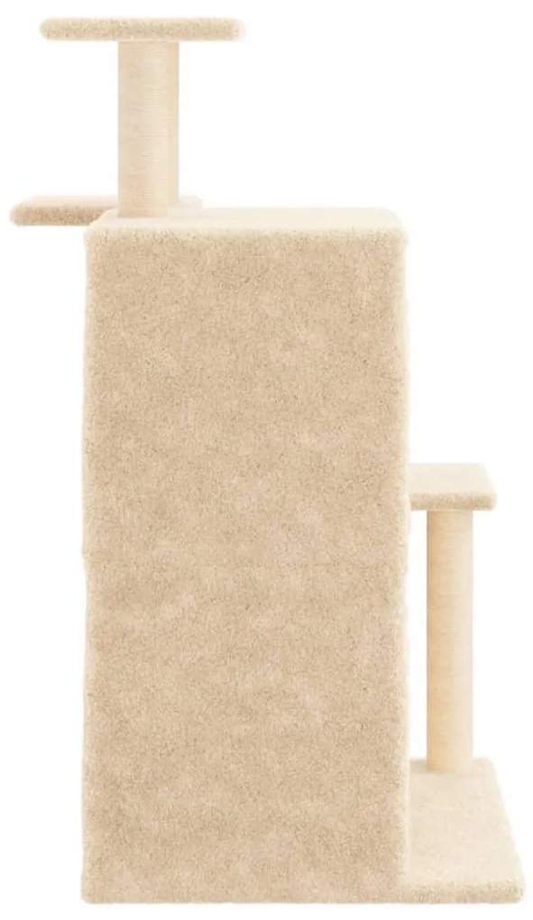 Albero per gatti con tiragraffi in sisal crema 97 cm