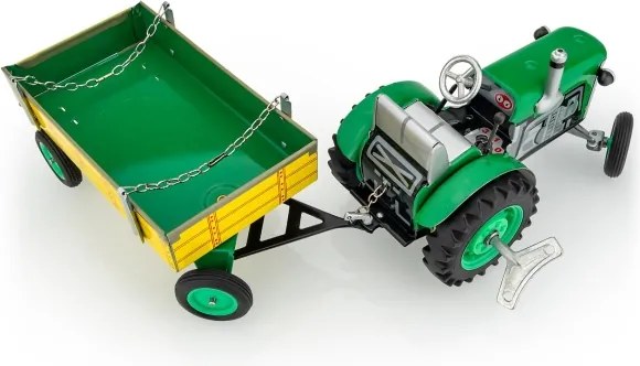 Trattore con rimorchio a carica (a chiave) KOVAP verde/giallo