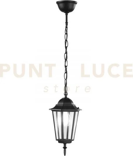 Sospensione milano nera 1 luce attacco e27 ip44 17x84cm alluminio e...