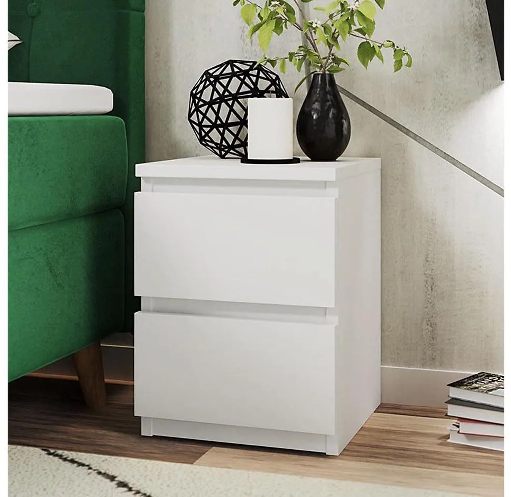 Comodino MALWA 40x40 cm bianco opaco