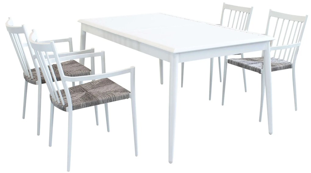 IMPERIUM - set tavolo in alluminio cm 160/240x90x76 h con 4 sedute