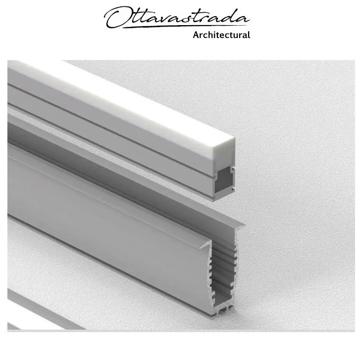 Ottavastrada profilo led da incasso IP67 cm 233 potenza 22.5W 24V 3000°K