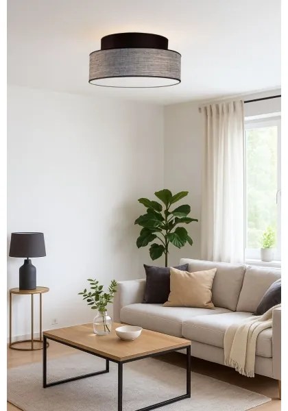 Plafoniera GRACE 1xE27/60W/230V diametro 40 cm nero/grigio