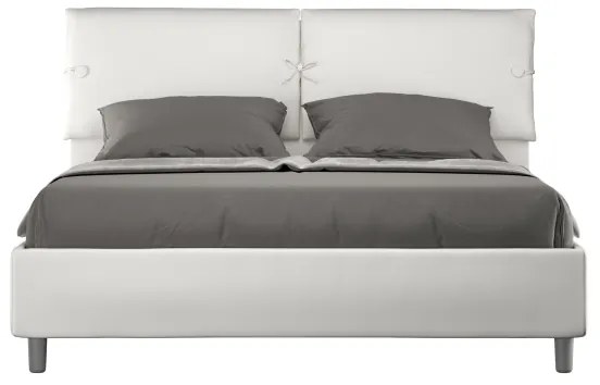 Letto matrimoniale contenitore imbottito 160x190 similpelle bianco Sleeper