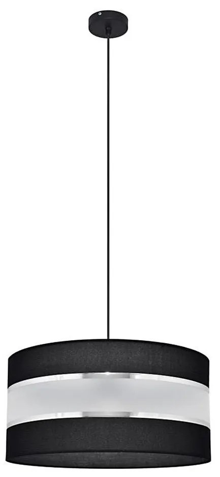 Lampadario a sospensione con filo HELEN 1xE27/15W/230V diametro 40 cm nero/argento