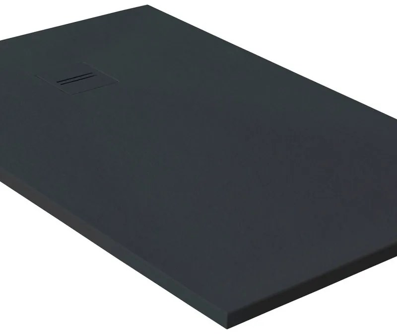 Piatto doccia MOLDCOM COMPOSITES in resina Cosmos Stone L 80 x L 120 x H 3 cm nero opaco