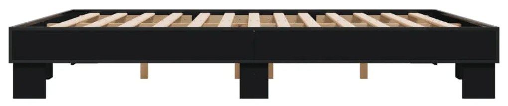 Giroletto nero 200x200 cm in legno multistrato e metallo