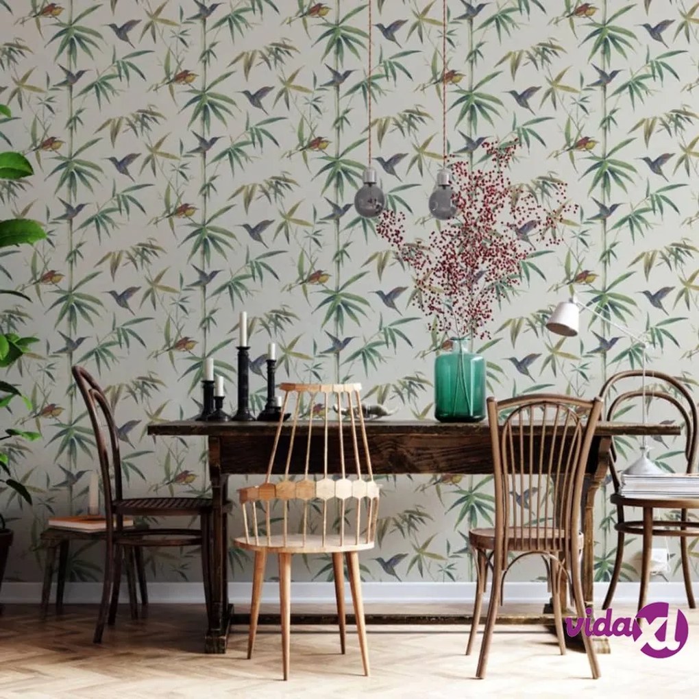 Noordwand Carta da Parati Kolibri and Bamboo Ecru