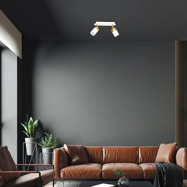 Faretto JOKER 2xGU10/25W/230V bianco/oro