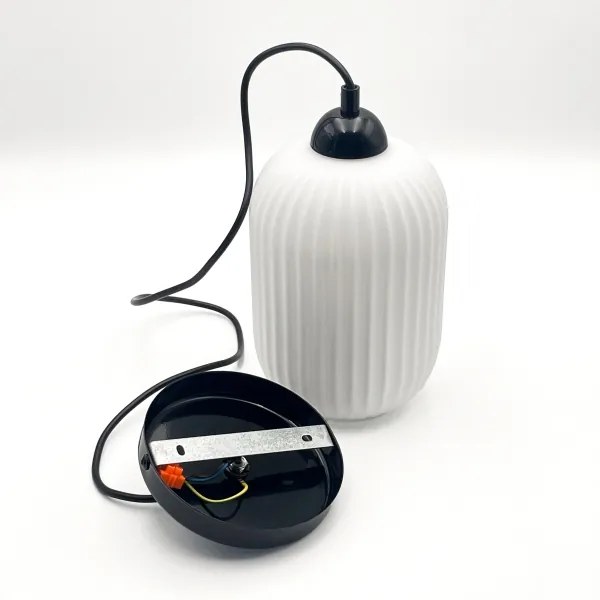 Lampadario a sospensione con filo HARMA 1xE27/15W/230V diametro 14 cm bianco/nero