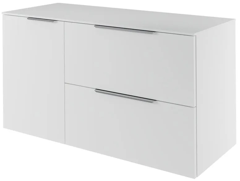 Mobile da bagno sotto lavabo Neo bianco laccato L 120 x H 65 x P 48.3 cm 2 cassetti 1 anta, lavabo non incluso