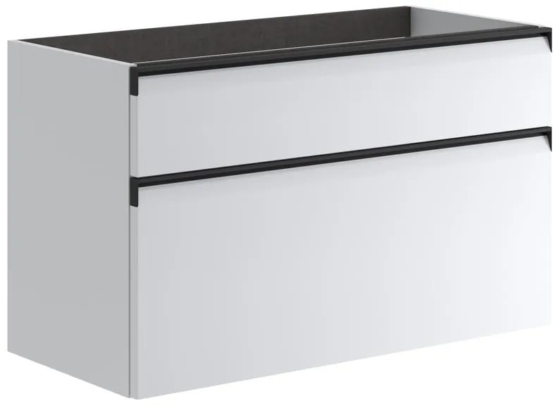 Mobile da bagno sotto lavabo Fusion bianco opaco L 99.5 x H 60 x P 45.5 cm 2 cassetti, lavabo non incluso