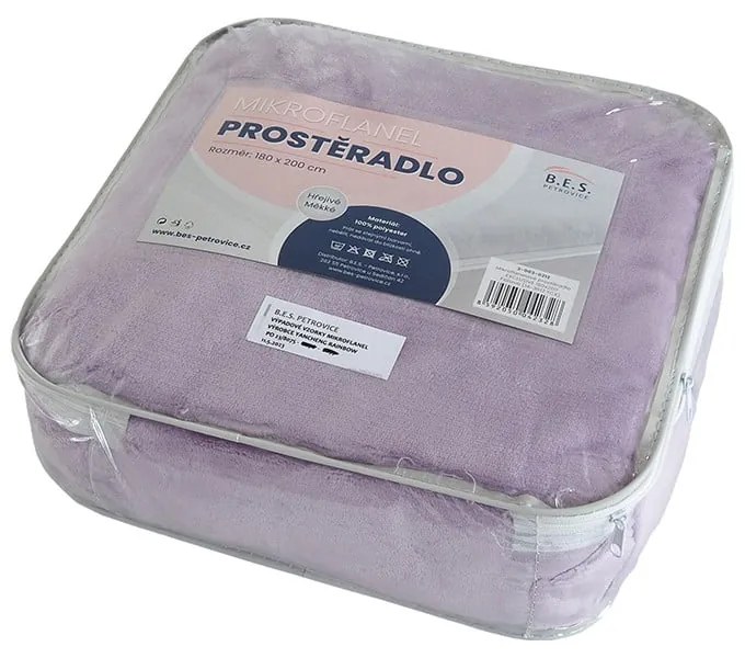 Lenzuolo di microflanella viola 180x200 cm Exclusive - B.E.S.