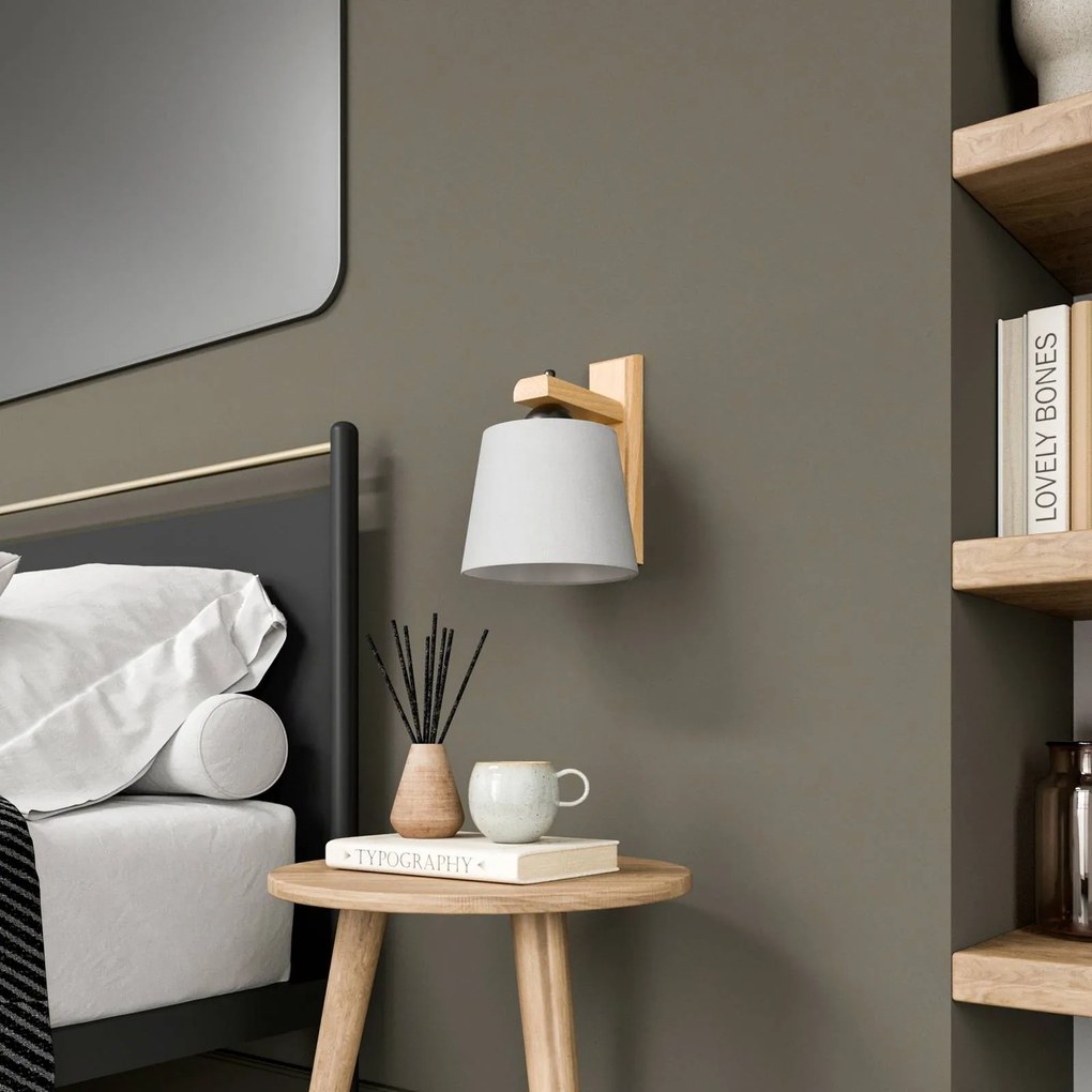 Euluna Applique Sweden con telaio legno, rovere rustico