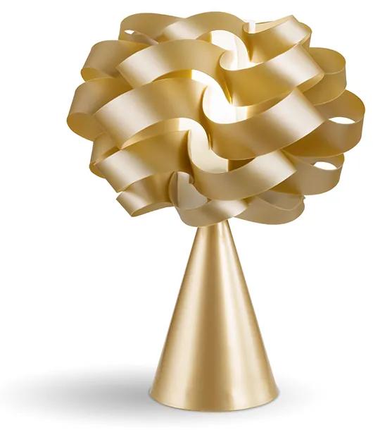 Lampada Da Tavolo A Cono 1 Luce Cloud In Polilux Oro Made In Italy