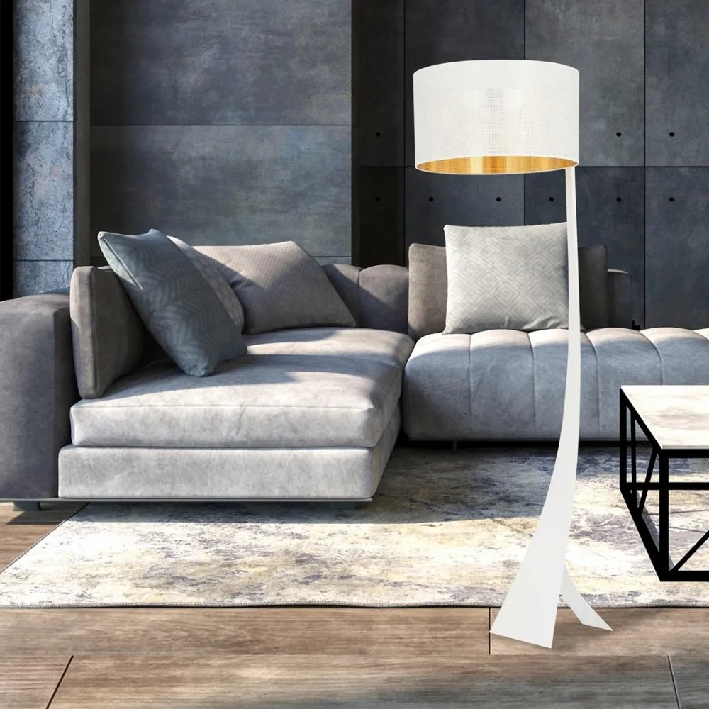 Lampada da Terra ESTRELLA LP1 in Acciaio E27 Colore del corpo Bianco