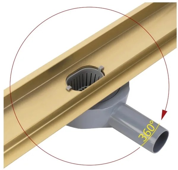 REA-G2704 - Canalina di scarico NEOX PRO 90 cm in acciaio inox/oro spazzolato