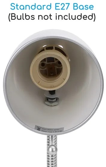 Aigostar -  Lampada da tavolo con morsetto 1xE27/11W/230V argento/cromo