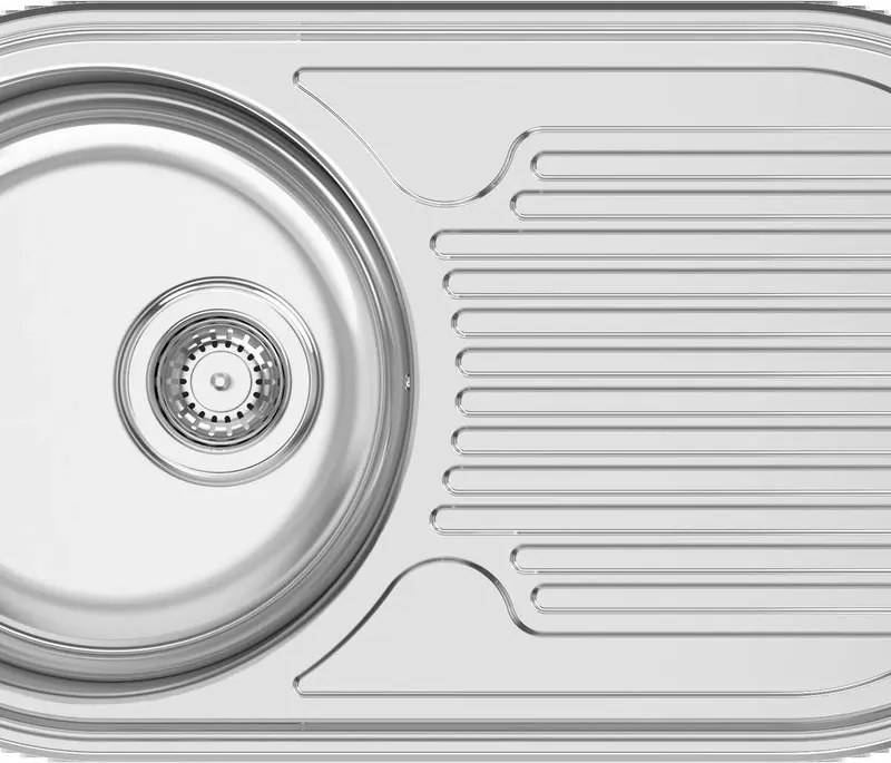 Lavello semincasso tondo 1 vasca in inox argento RODI Semi Dueto L 84.7 x L 44.4 cm, reversibile