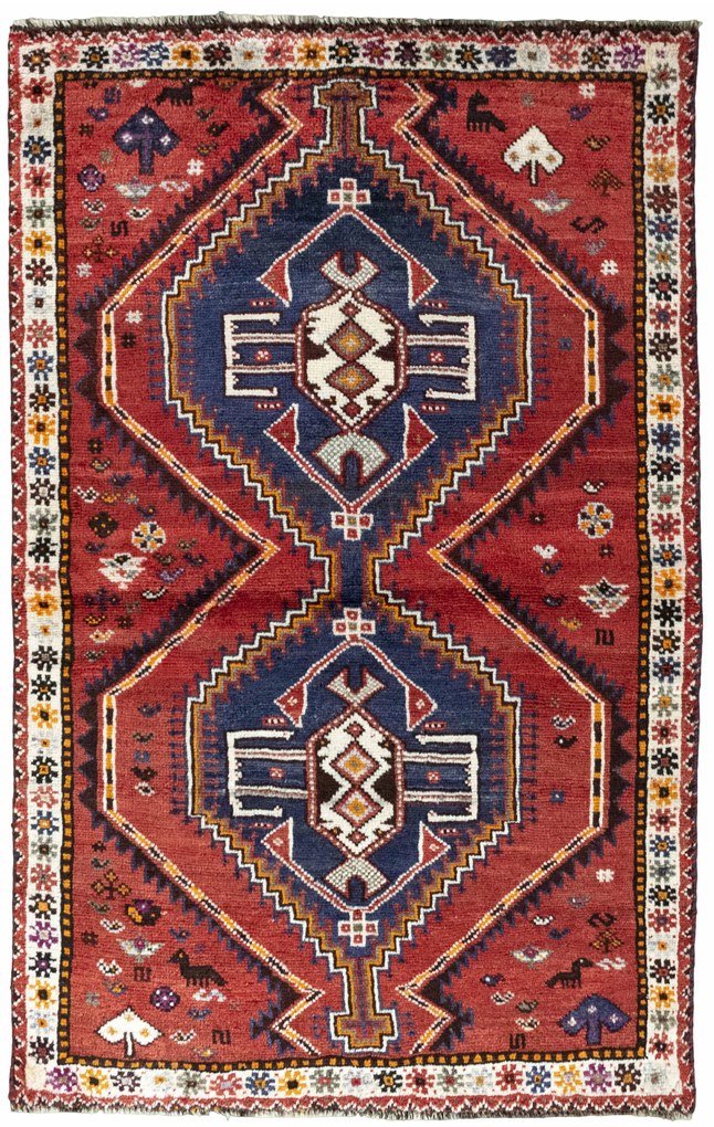 Shiraz Tappeto persiano 170 x 110 Rosso (Iran) Annodato A Mano