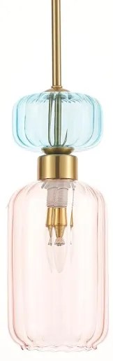 Lampadario a sospensione con filo MOLLY 1xE14/40W/230V diametro 12 cm oro/rosa/blu