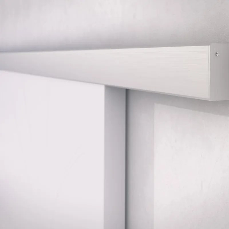 Binario per porta scorrevole da parete Alu, in alluminio grigio e argento anodizzato per anta in legno, L 200 x H 6 cm